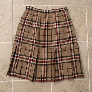 Vintage Lands' End Pleated Plaid Skirt 10